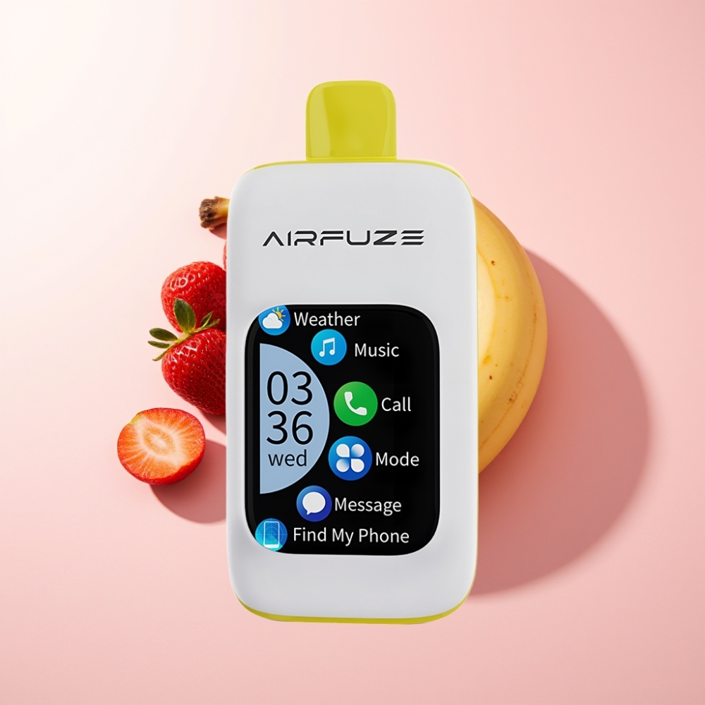 AirFuze Smart 30000 Pufuri Afișaj Tactil 5% Nicotina Capsa USB-C Capsuni Banane