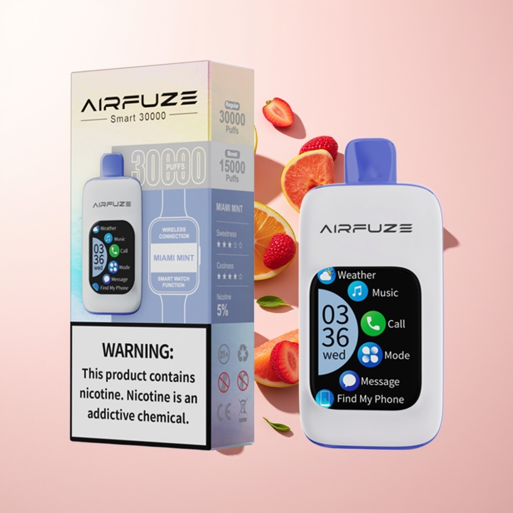 AirFuze Smart 30000 Pufuri Dispozabil Afișaj Tactil Miami Menta 5% 900mAh Type-C
