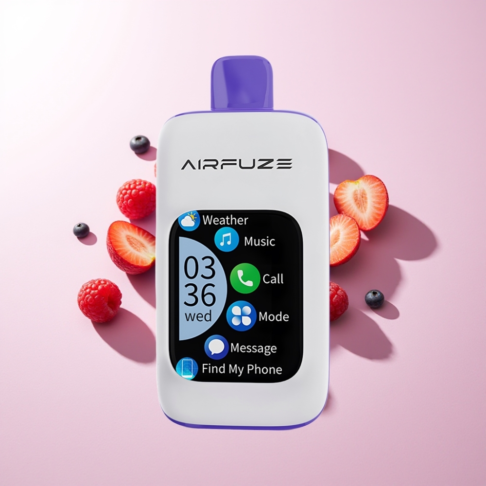 AirFuze Smart 30000 Pufuri Dispozabil cu Ecran Tactil 2.01", 5% Nicotina, 900mAh, Type-C, Afine Răcoritoare cu Gheață
